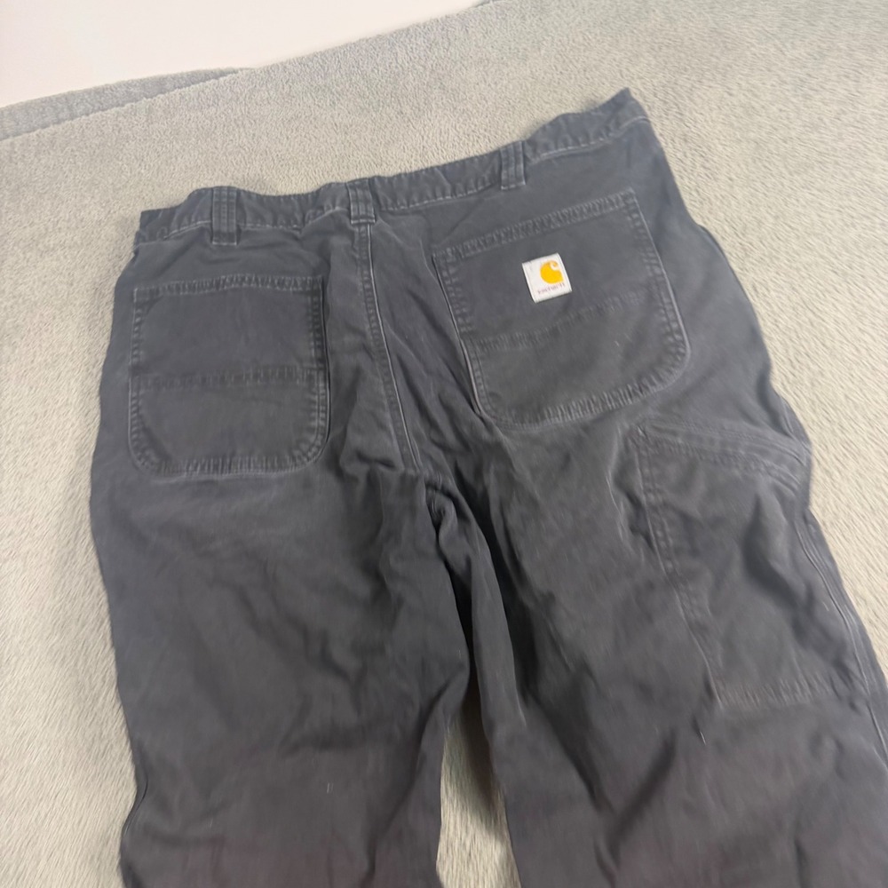 Carhartt Mens Relaxed Fit Canvas Work Pants Black 38x30 Carpenter Utility